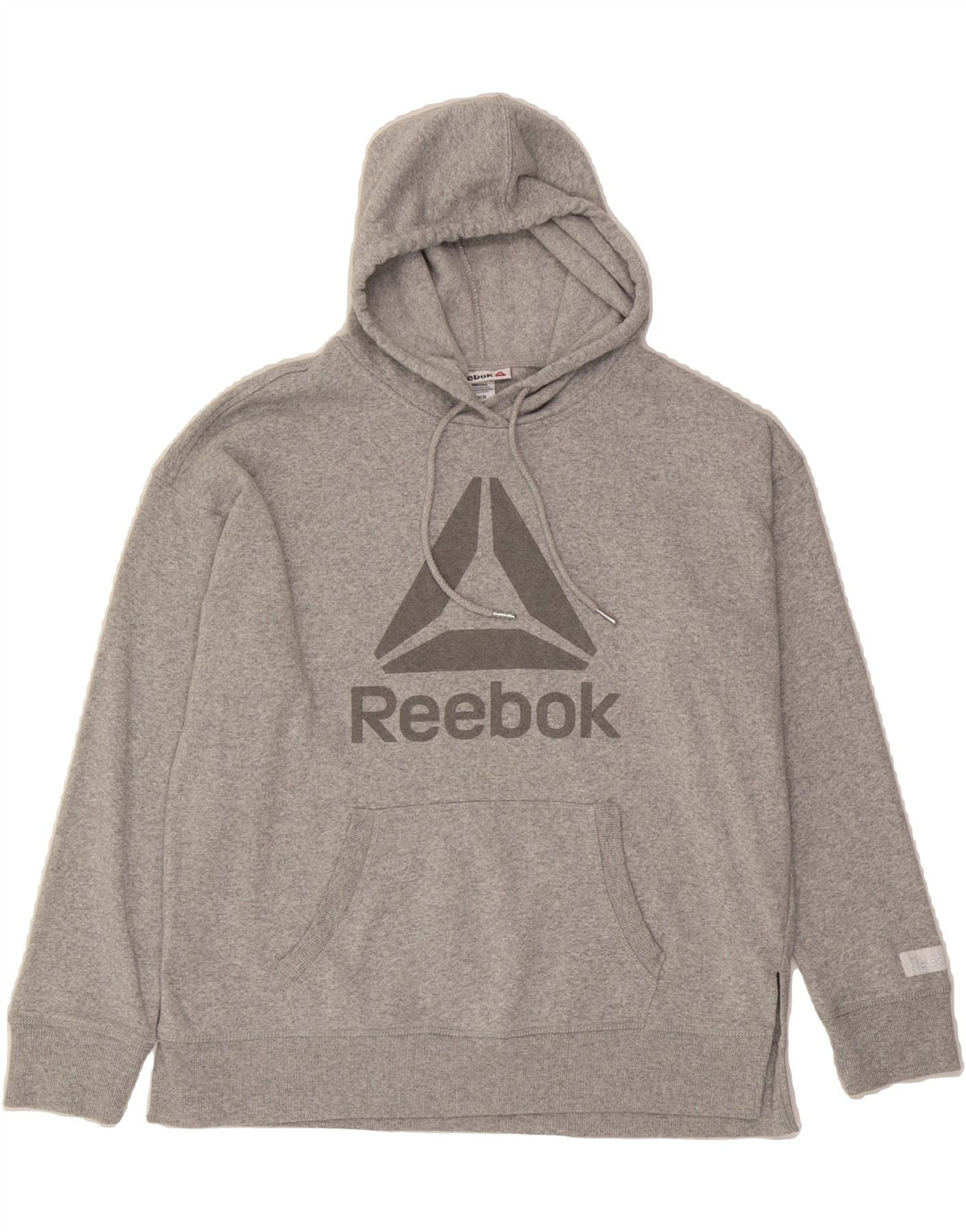 REEBOK Mens Graphic Hoodie Jumper Medium Grey Cotton Vintage Reebok and Second-Hand Reebok from Messina Hembry 