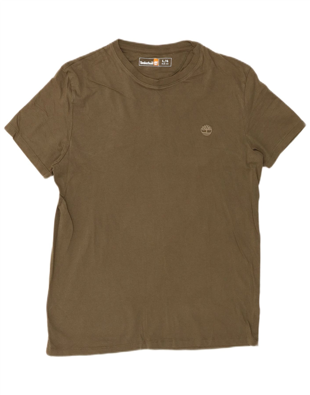 TIMBERLAND Mens Slim Fit T-Shirt Top Large Khaki