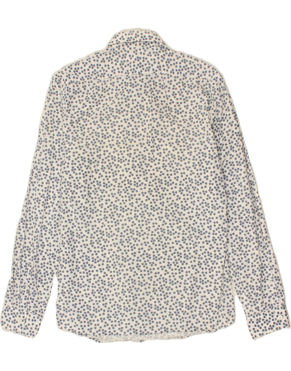 JULES Mens Fitted Shirt Small White Floral