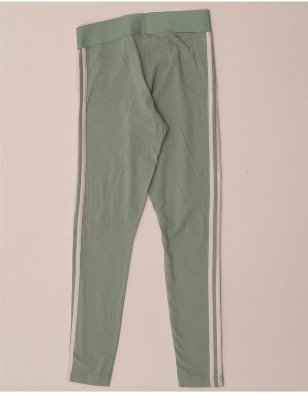 Adidas Womens Leggings UK 8/10 Small  Green Cotton