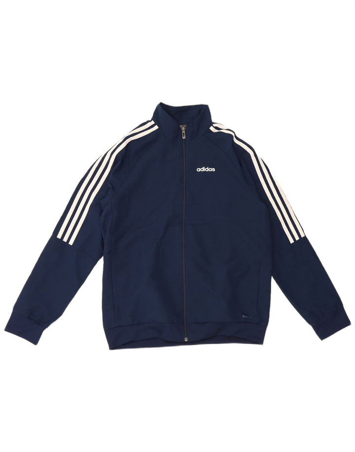 Спортивный костюм Adidas Climalite для мальчиков, верхняя куртка 13–14 лет, темно-синий полиэстер