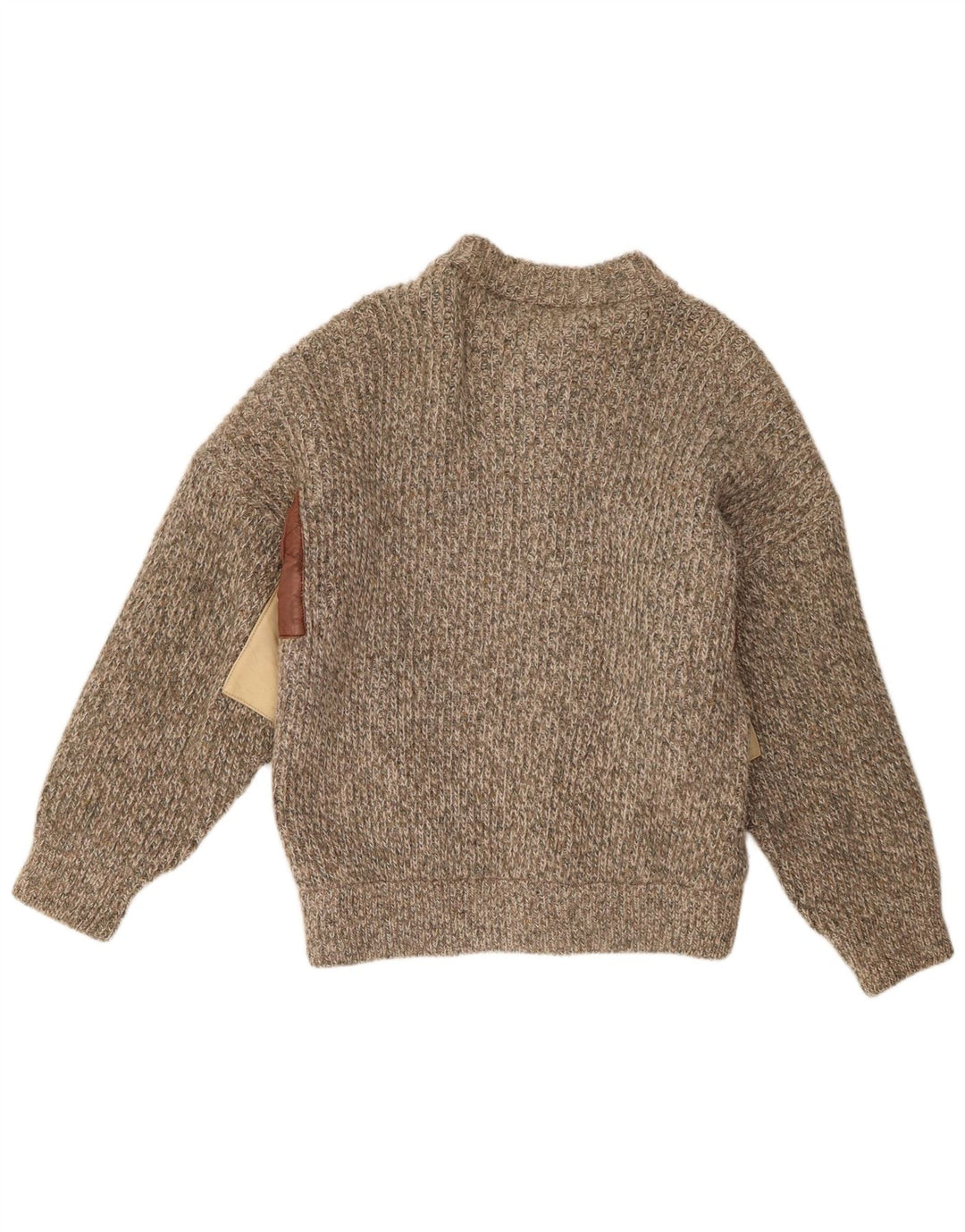 Винтажный мужской свитер-кардиган IT 52, большой серый, шерстяной в крапинку