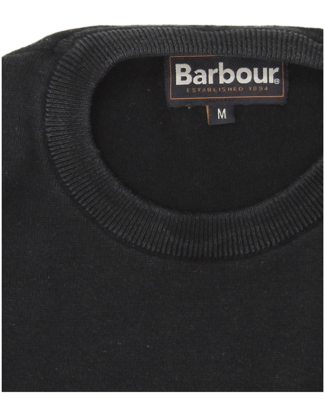 Мужской джемпер с круглым вырезом Barbour, средний темно-синий хлопковый свитер