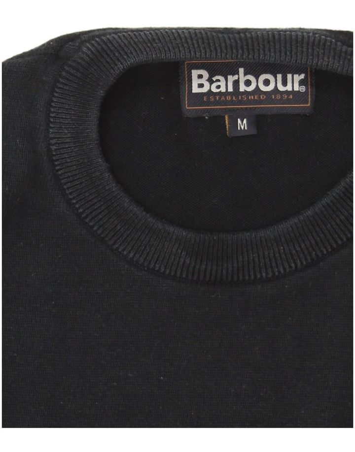Мужской джемпер с круглым вырезом Barbour, средний темно-синий хлопковый свитер