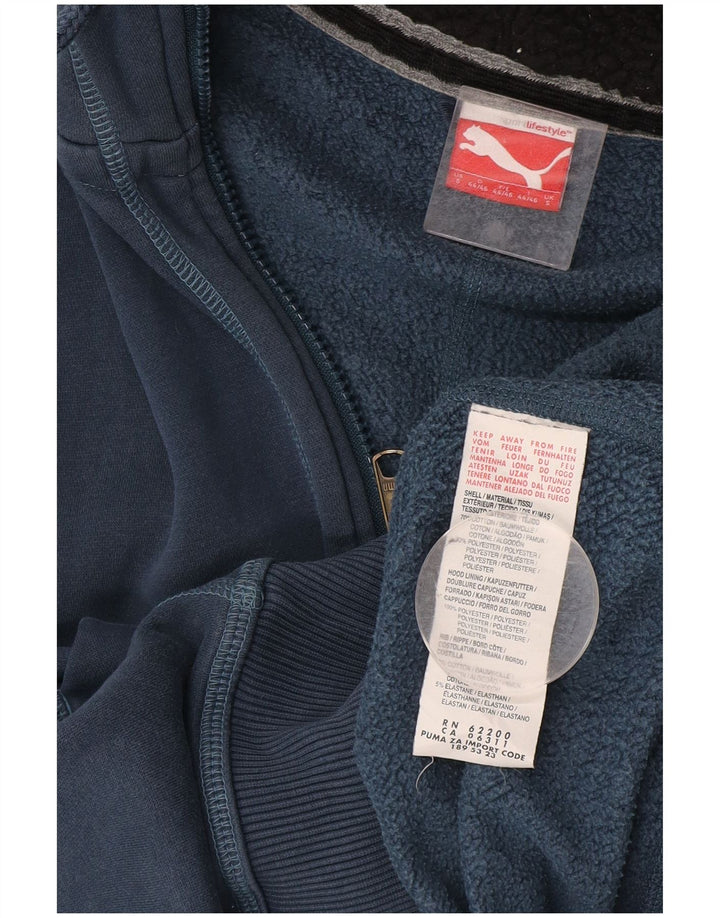 Мужской свитер с капюшоном на молнии Puma, маленький синий, хлопок