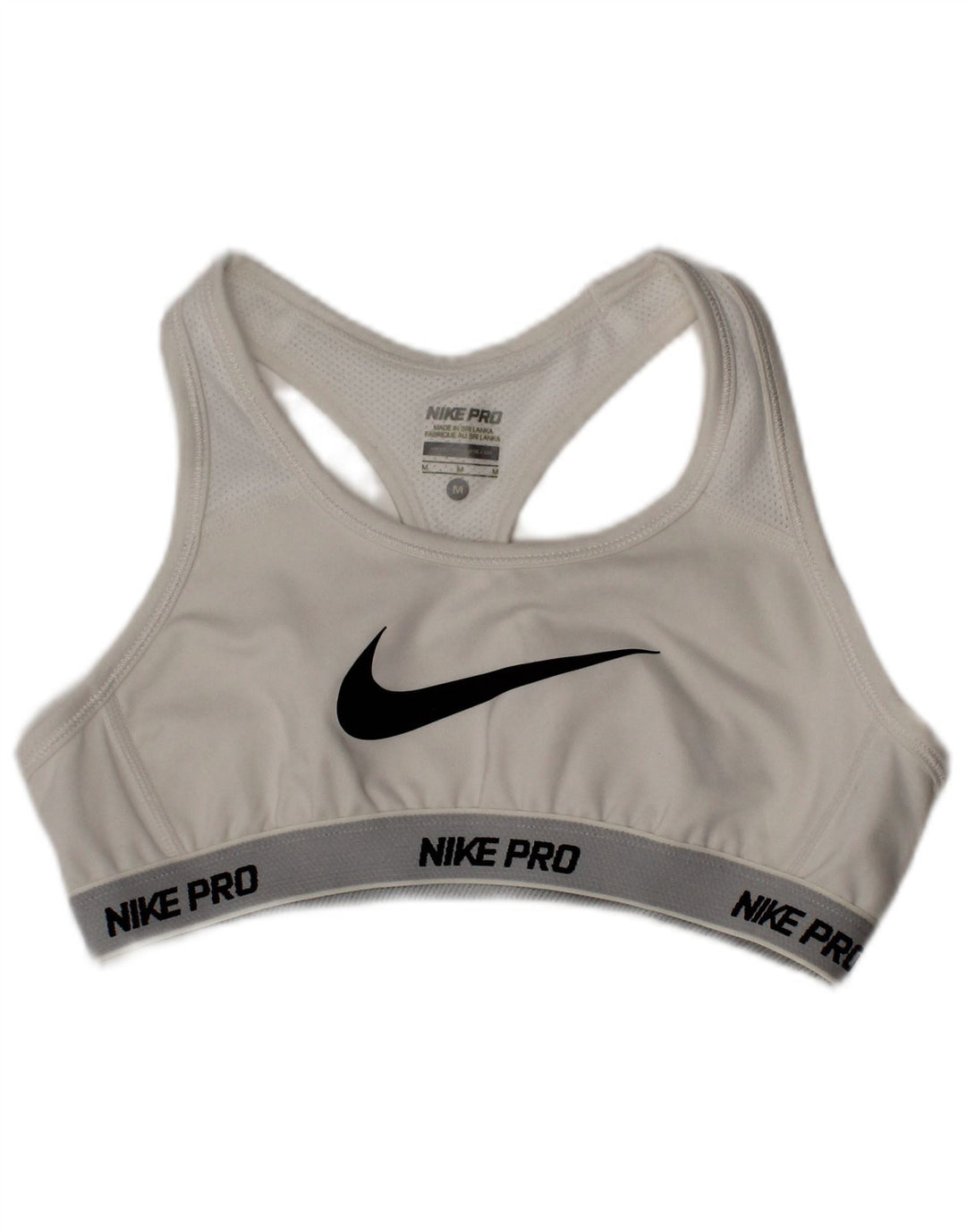 Женский спортивный бюстгальтер с графикой Nike Dri Fit, средний белый спортивный бюстгальтер из полиэстера