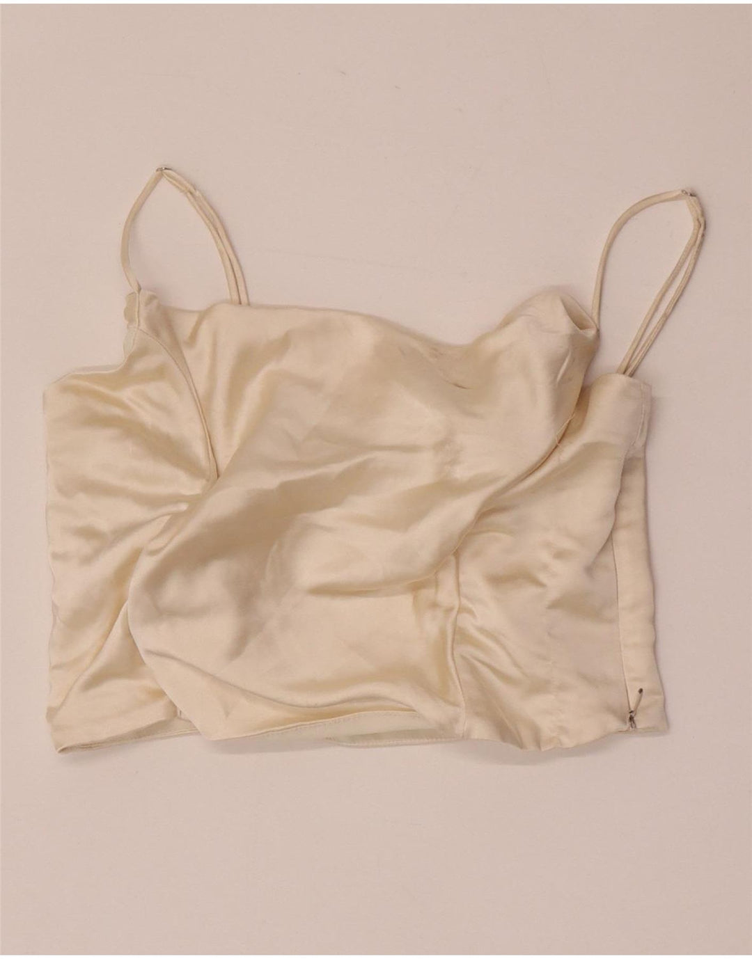 Женский укороченный топ на бретельках Zara UK 14, большой Off White