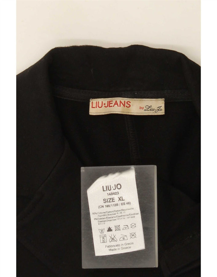 Женский пиджак Liu Jo на 1 пуговице, Великобритания, 18 XL, черный хлопок