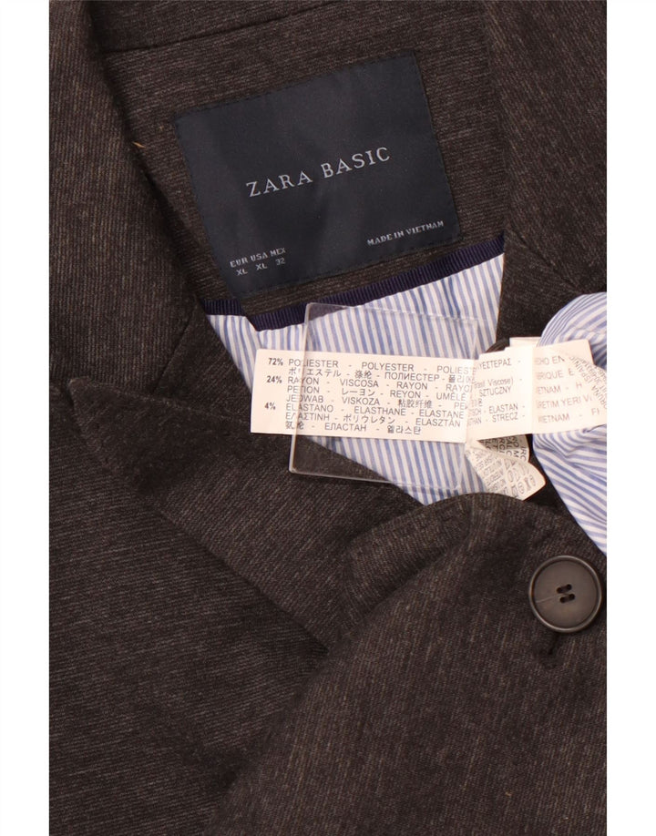 Женский пиджак ZARA на 1 пуговице, Великобритания, 18 XL, серый полиэстер