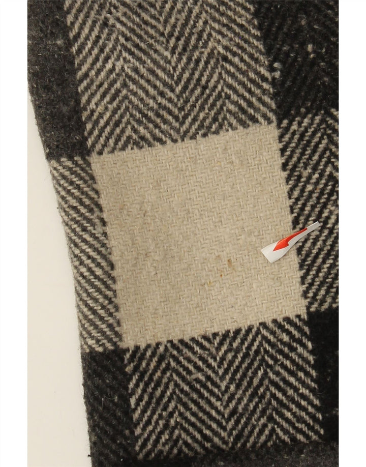 Винтажный женский жилет IT 44, средний черный в клетку, шерстяной