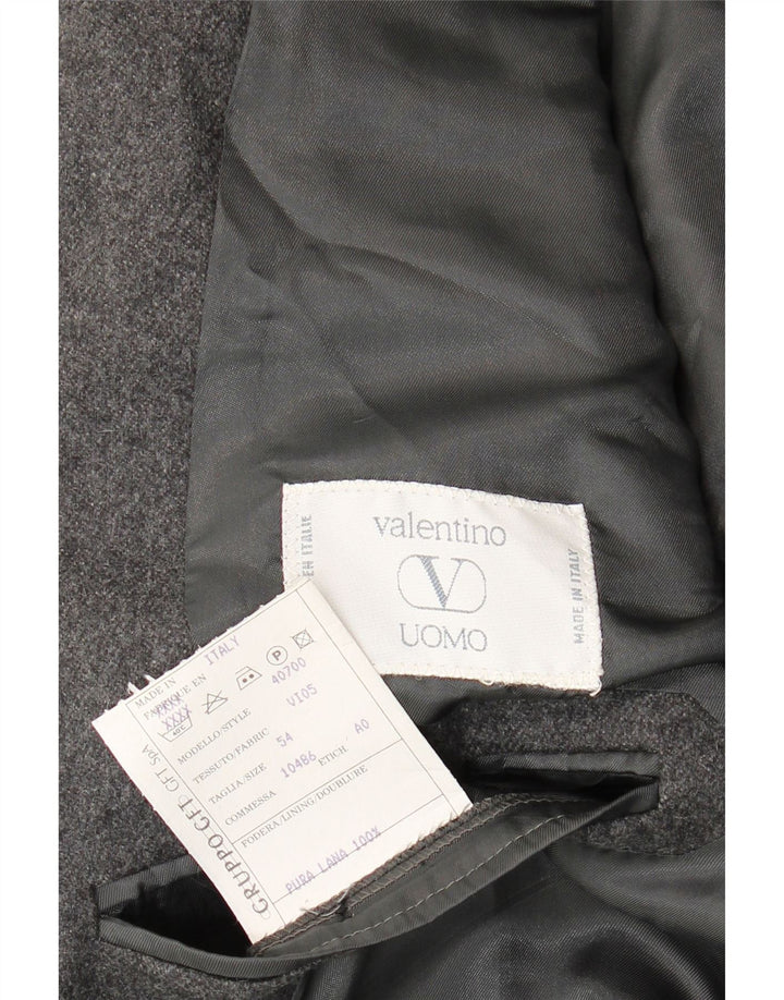 Мужской пиджак Valentino на 2 пуговицах IT 54 2XL Серый из натуральной шерсти
