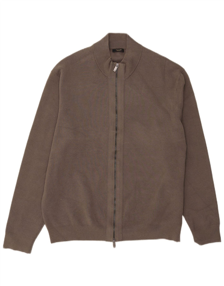 Мужской кардиган-свитер Massimo Dutti XL, серый хлопок