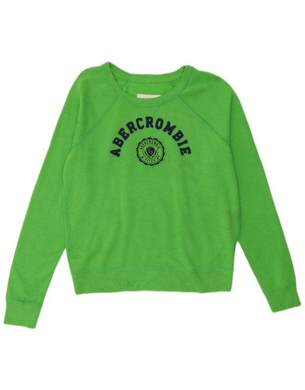 Abercrombie & Fitch Womens Graphic Sweatshirt Jumper UK 16 Large Green