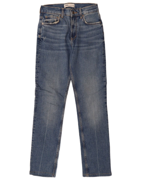 Женские прямые джинсы Zara EU 34 2XS W24 L29, синий хлопок
