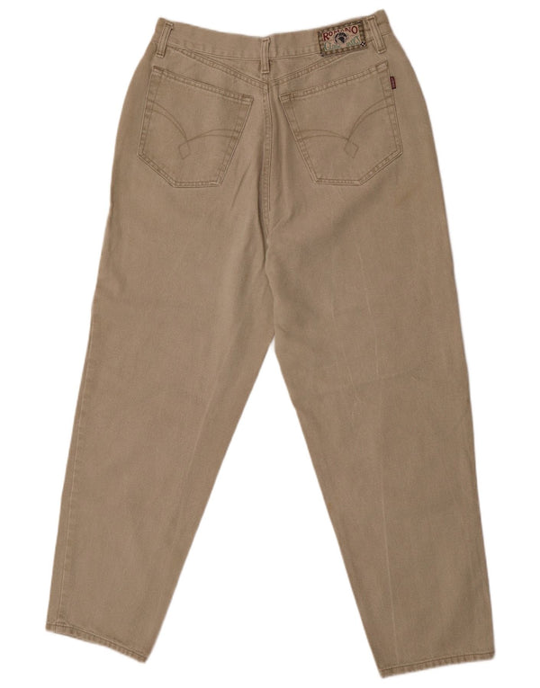 Винтажные женские зауженные джинсы IT 42 Medium W30 L28 Бежевые хлопковые