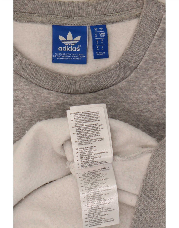 Мужской свитер с рисунком Adidas, маленький серый хлопковый джемпер