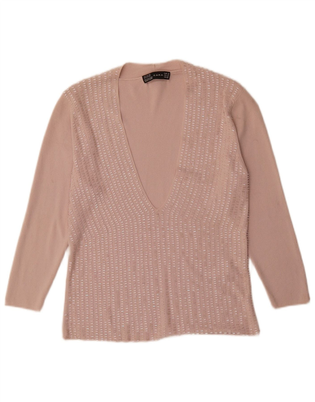 Женская блузка Zara Top UK 14, большой розовый вискоза