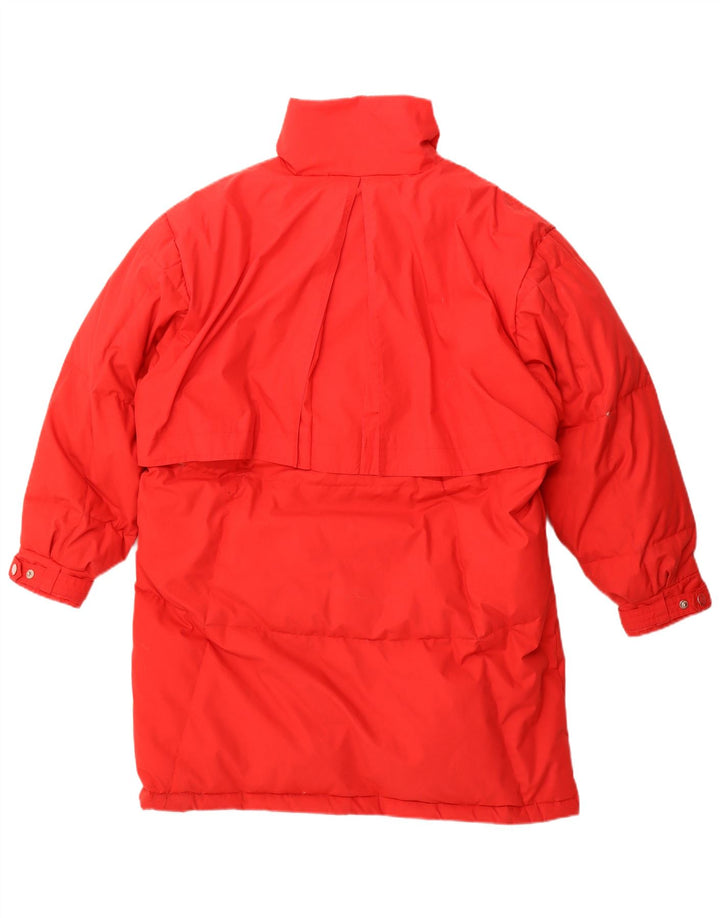 Винтажное женское длинное стеганое пальто EU 36/38, маленький красный полиэстер