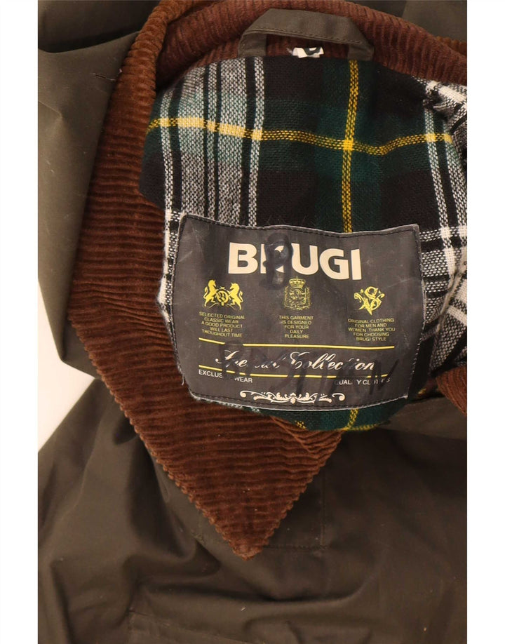 Мужская куртка Brugi из вощеного хлопка UK 40, большой цвет хаки, цветной блок