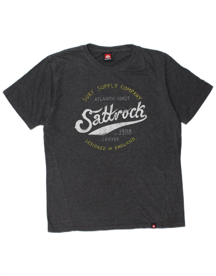 SALTROCK Мужская футболка с рисунком, топ среднего серого цвета, хлопок