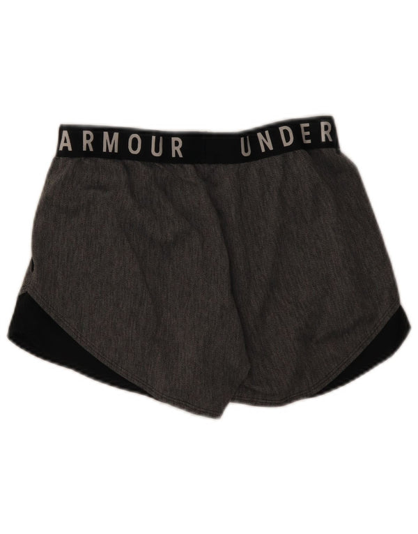 Женские спортивные шорты Under Armour Heat Gear UK 14, средний серый цвет с цветными блоками