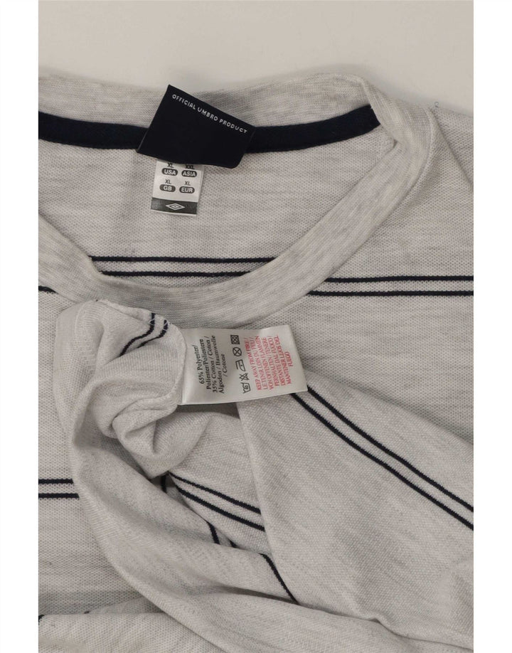 Мужская футболка Umbro Top XL из полиэстера серого цвета в полоску