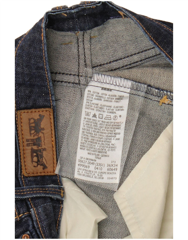 Женские укороченные прямые джинсы Levi's W34 L26, темно-синий, хлопок