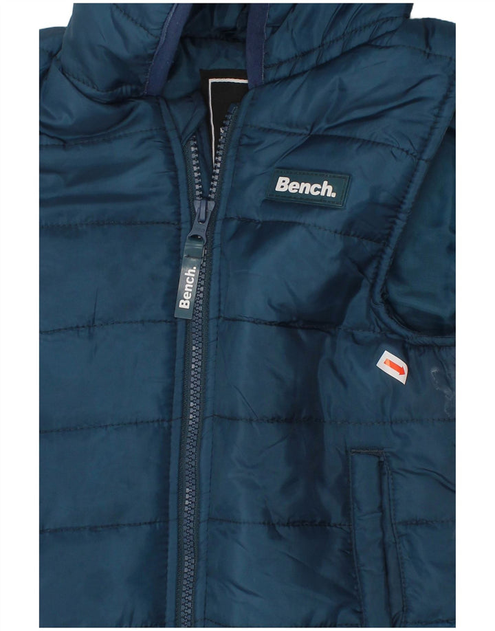 BENCH Boys Hooded Padded Gilet 4-5 Years Blue Polyester