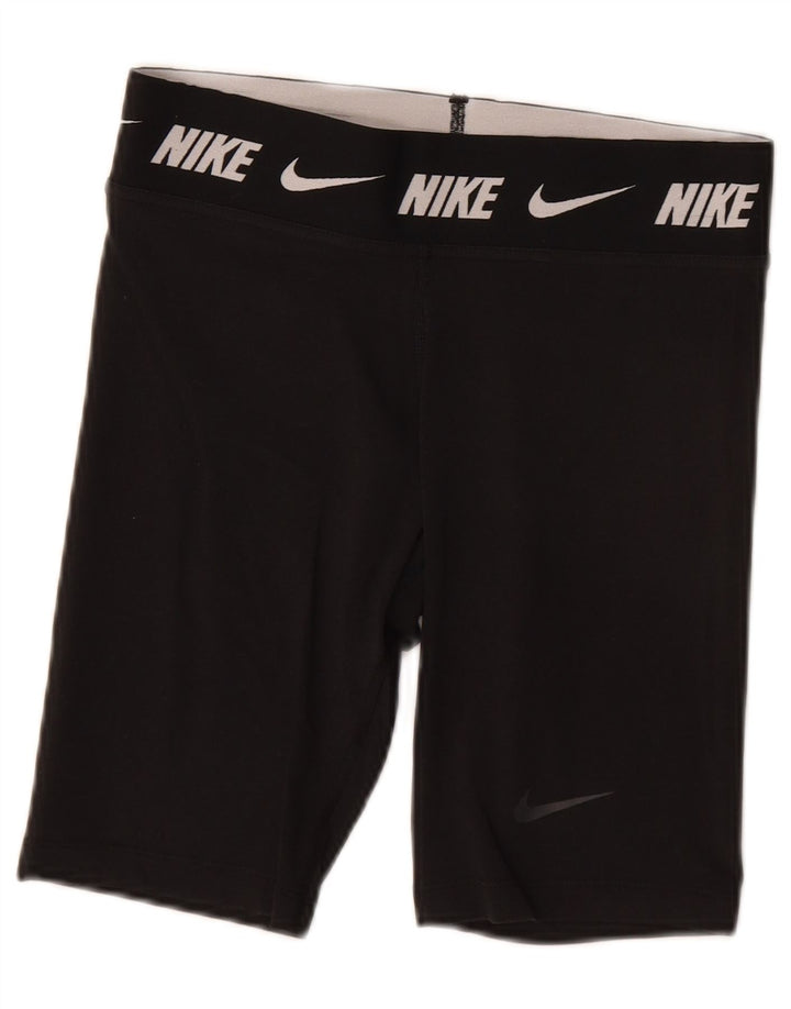 NIKE Womens Graphic Sport Shorts UK 10 Small  Black