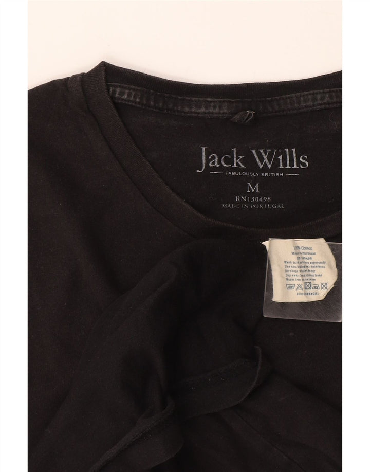 Мужская футболка Jack Wills из хлопка среднего размера, черная