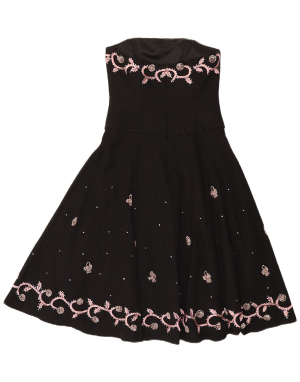 Женское платье без бретелек Monsoon UK 8, маленькое черное хлопковое платье