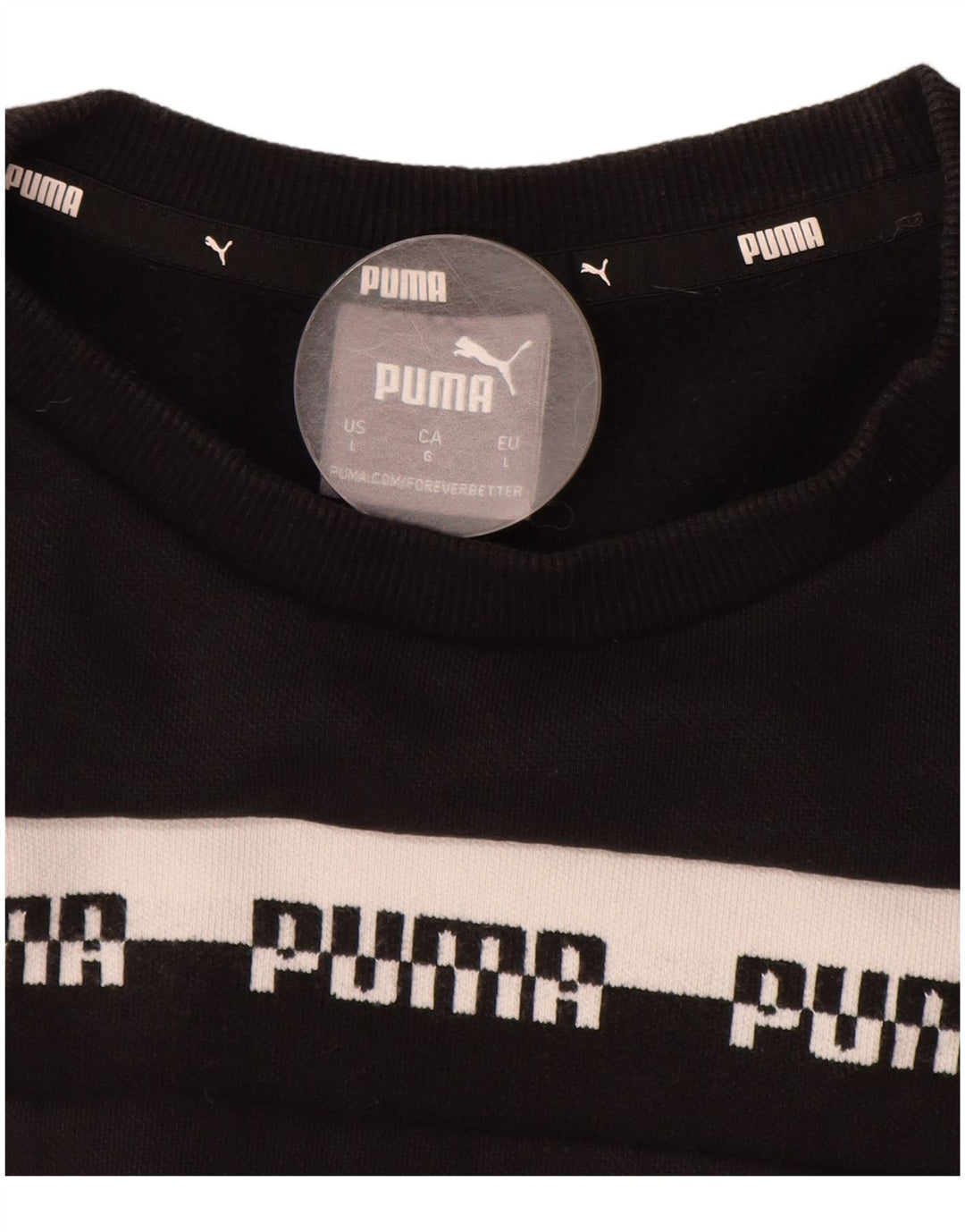 Мужской свитшот с рисунком PUMA, большой черный хлопковый джемпер