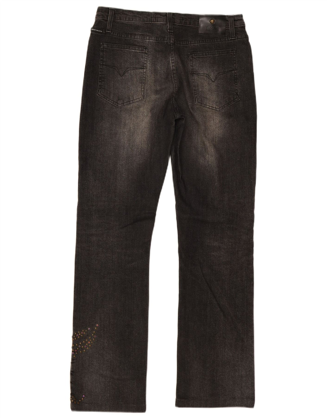 Versace Женские прямые джинсы IT 45 Medium W31 L30 Черный хлопок