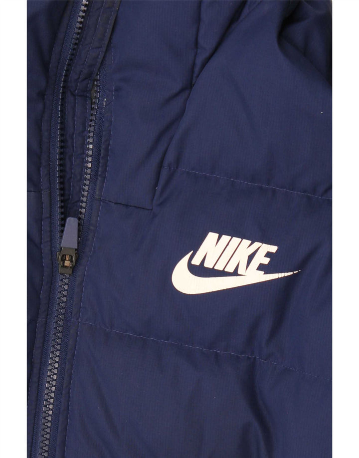 Мужская утепленная куртка с капюшоном Nike UK 36, маленькая, темно-синяя, полиэстер