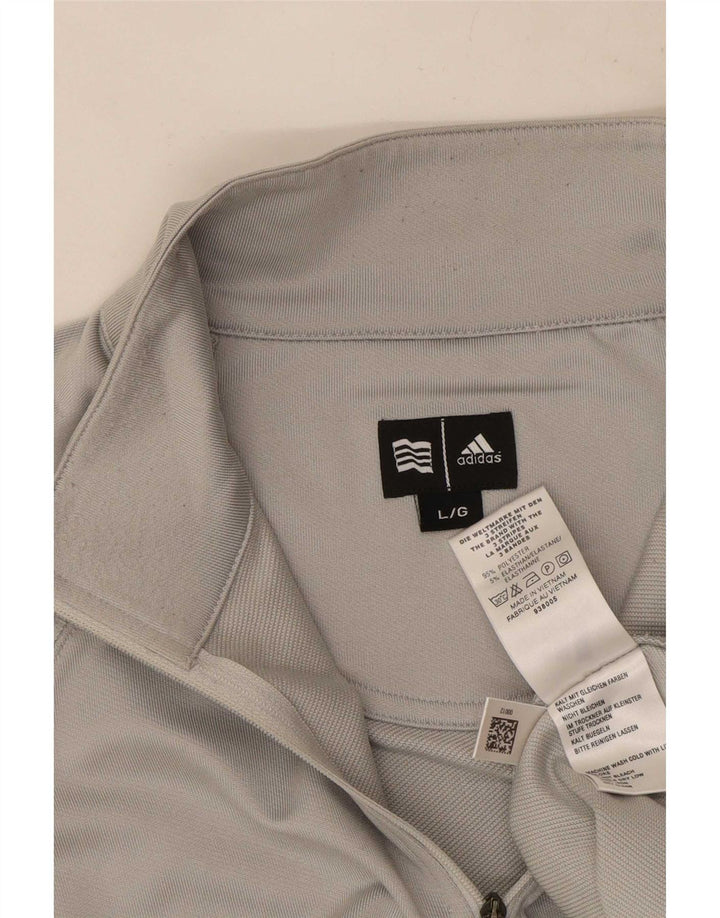 Мужской пуловер с воротником на молнии Adidas Climawarm, большой серый полиэстер