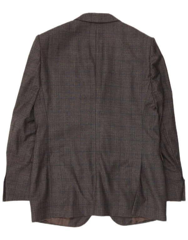 JAEGER Womens 2 Button Blazer Jacket UK 40 Large Grey Check Wool