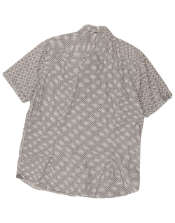 Мужская рубашка с коротким рукавом Ted Baker, размер 6, 2XL, серая, хлопок с цветочным принтом