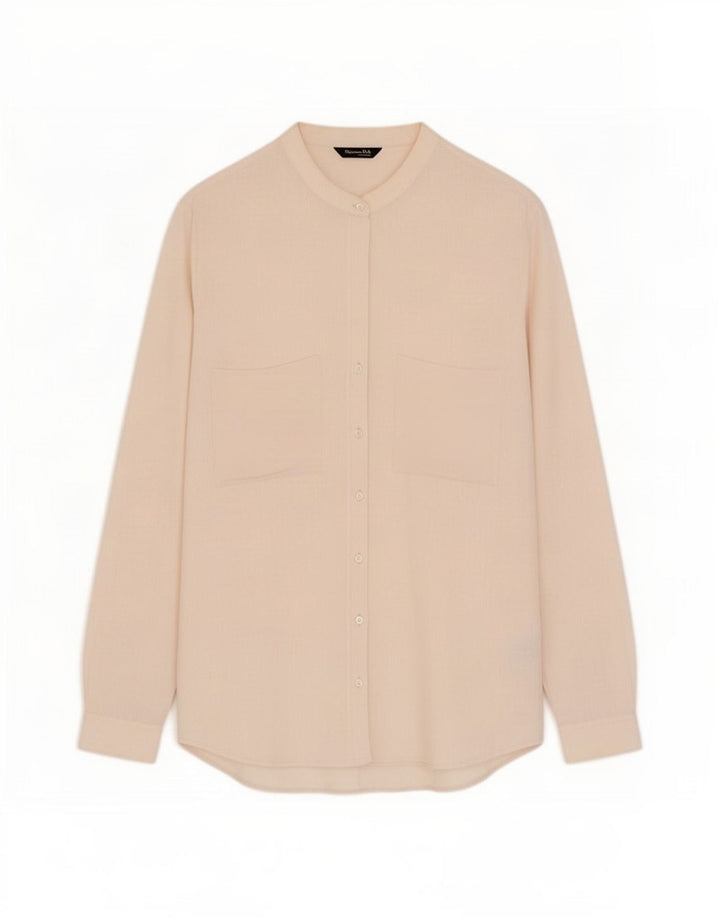 Женская рубашка-рубашка Massimo Dutti EU 38, маленькая, бежевая