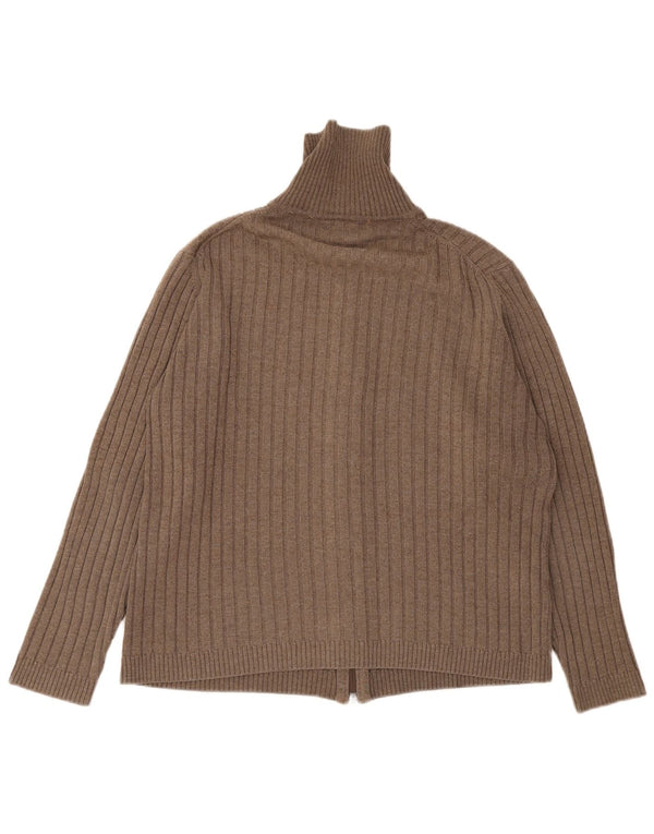 Мужской свитер-кардиган Lacoste, размер 6 XL, коричневый, шерсть