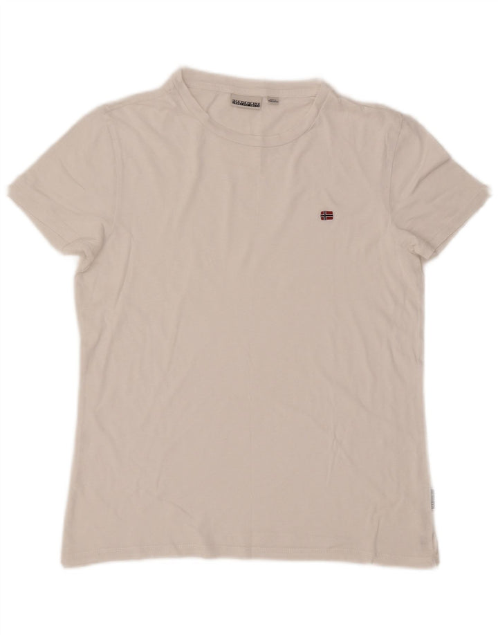 Футболка Napapijri для девочек, топ 13-14 лет, белая