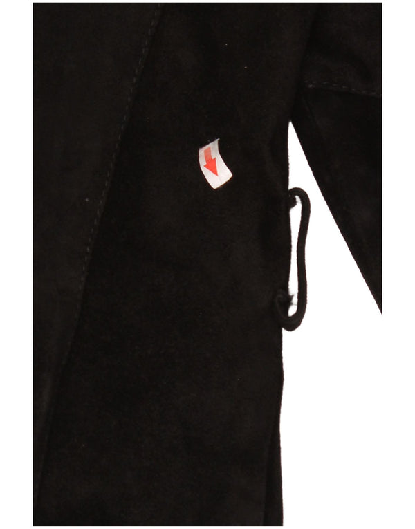 Винтажная женская замшевая куртка IT 42 Medium Black Leather