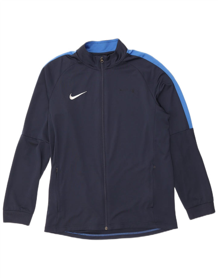 Мужская спортивная куртка Nike Dri Fit, большая темно-синяя с цветными блоками