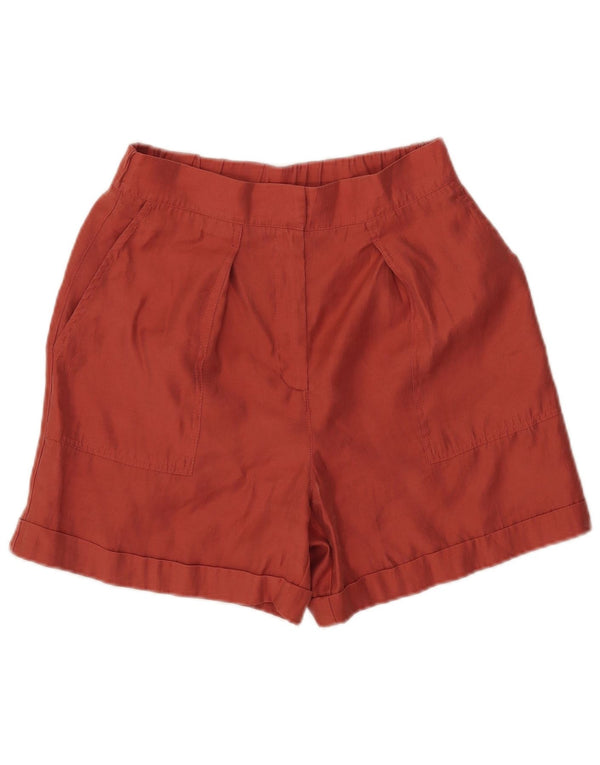 Женские шорты чинос с завышенной талией Zara, маленькие, W26, оранжевые, лиоцелл