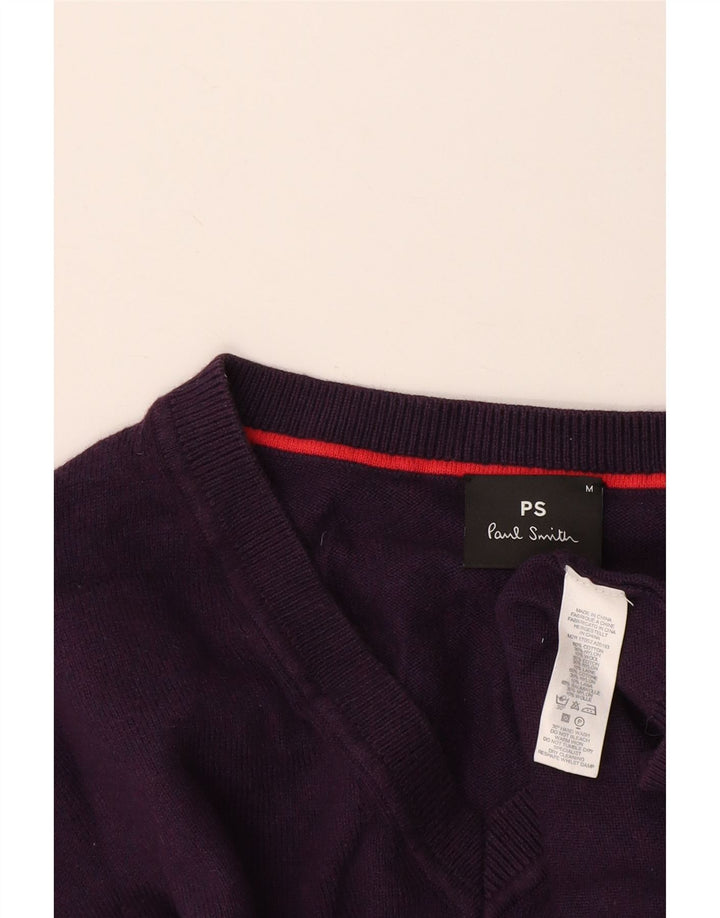 Мужской джемпер с v-образным вырезом Paul Smith, хлопковый средний фиолетовый цвет
