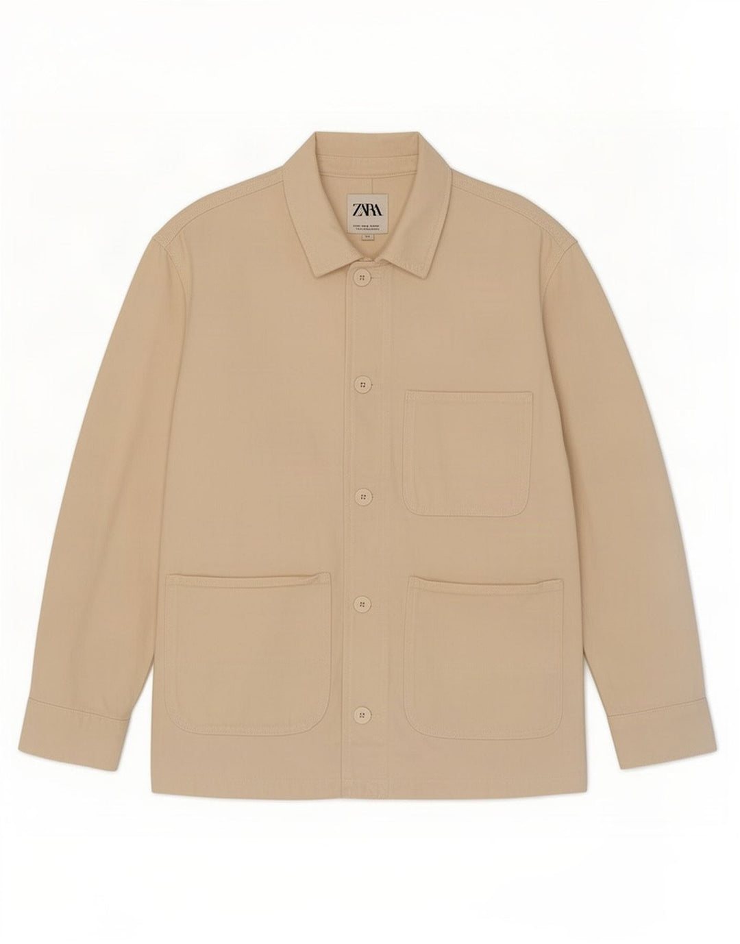 Женская куртка Zara UK 14, средний цвет, белый хлопок, хлопок