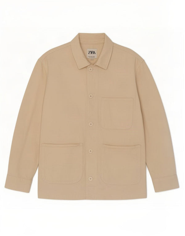 Женская куртка Zara UK 14, средний цвет, белый хлопок, хлопок