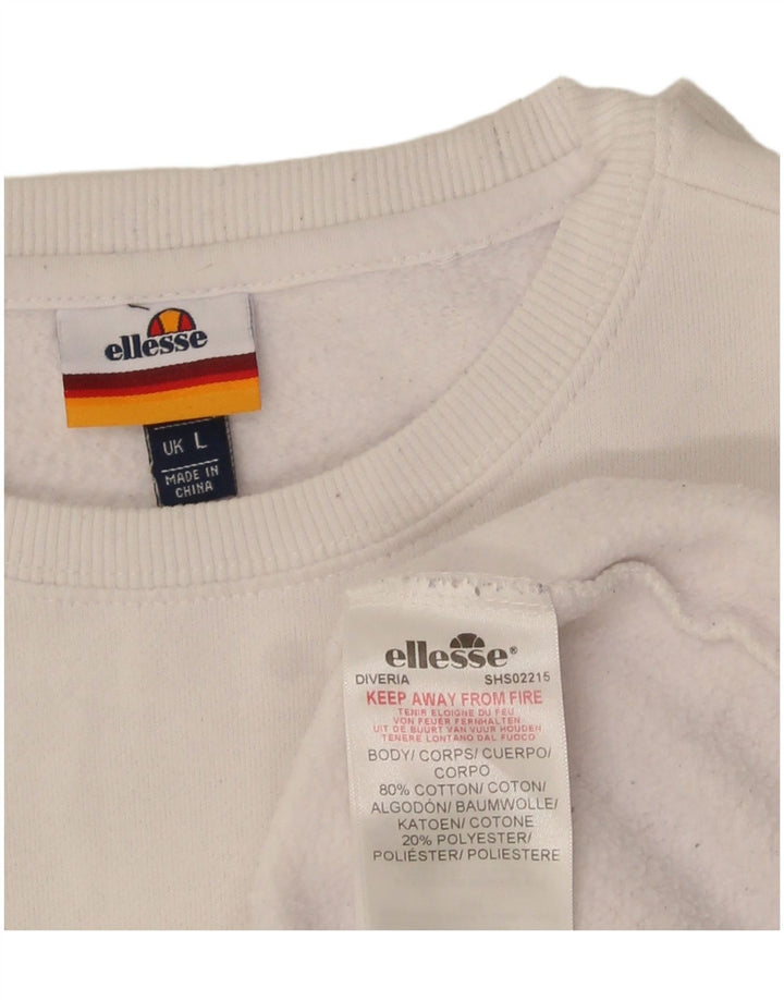 Мужской свитер Ellesse, большой белый хлопковый джемпер