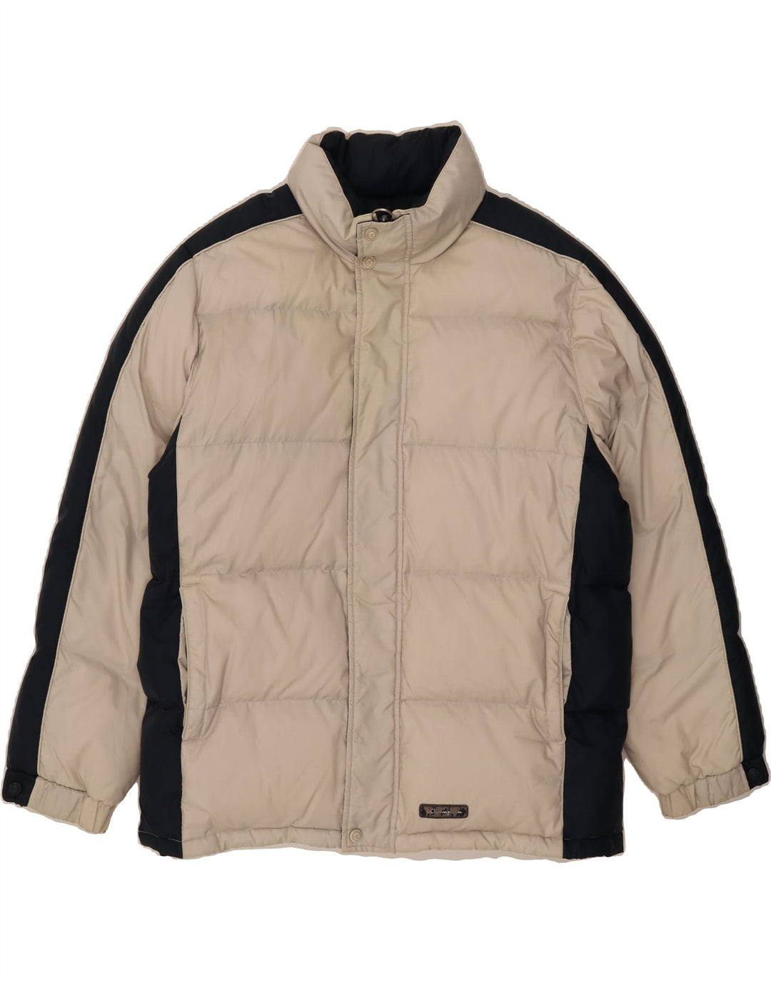 CHAMPION Mens Padded Jacket UK 40 Large Off White Colourblock Vintage Champion and Second-Hand Champion from Messina Hembry 