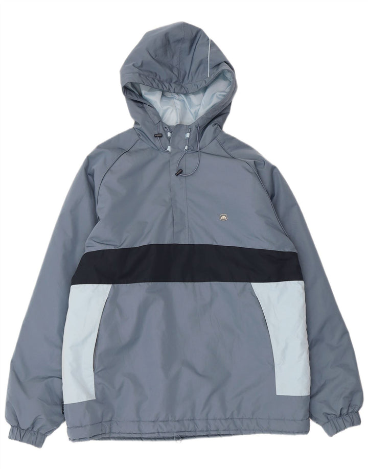 Мужская куртка-анорак Ellesse с капюшоном UK 38, средний серый полиэстер с цветными блоками