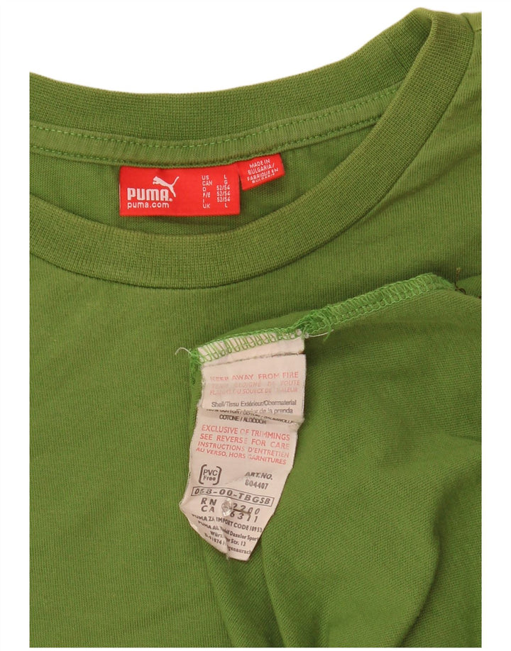 Мужской топ Puma с длинным рукавом, большой зеленый хлопок